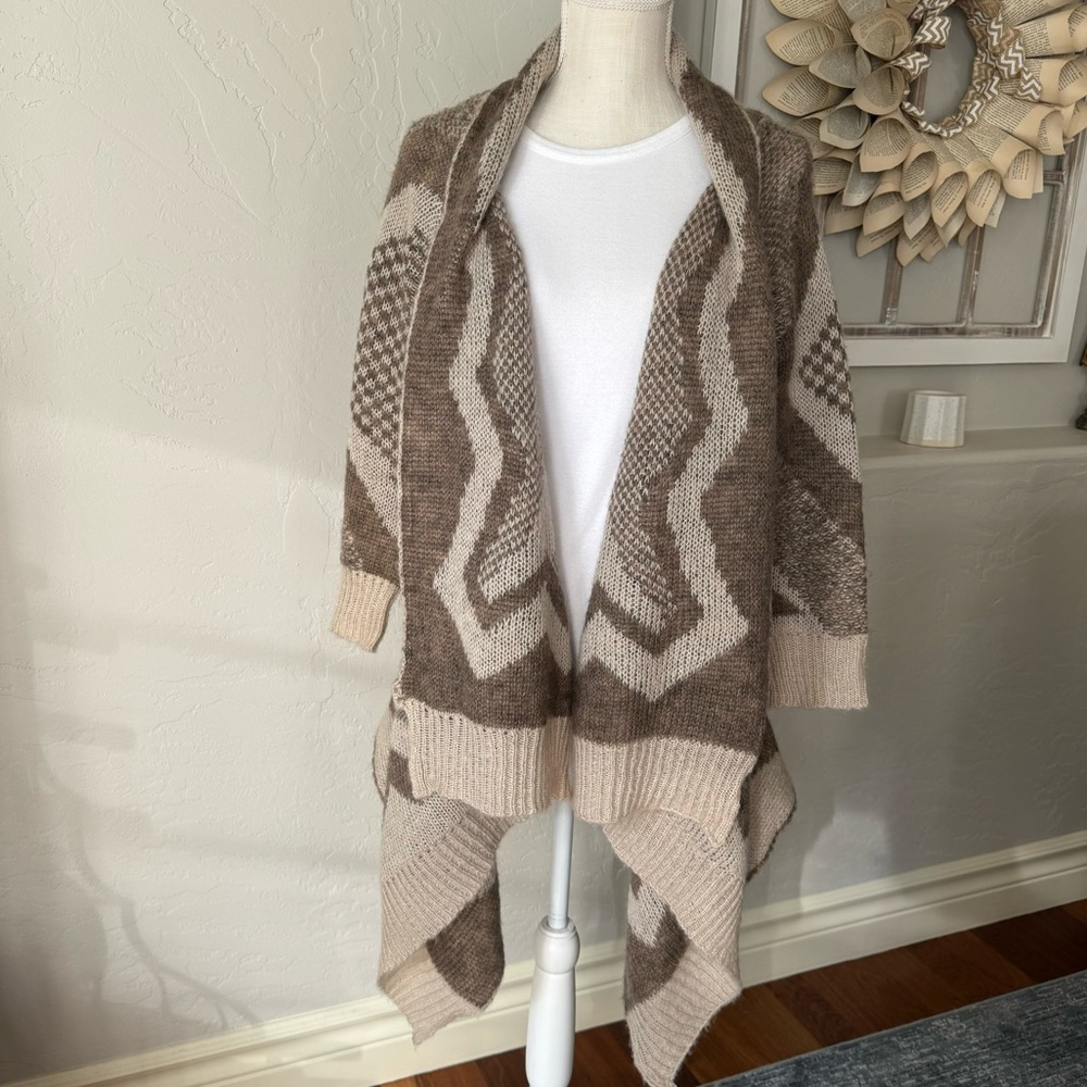 Vertigo Womens Southwestern Knitted Wool Blend Open Front‎ Cardigan Sweat…